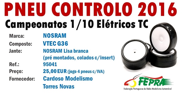 PNEU CONTROLO 2016 - Campeonatos 1/10 Elétricos TC